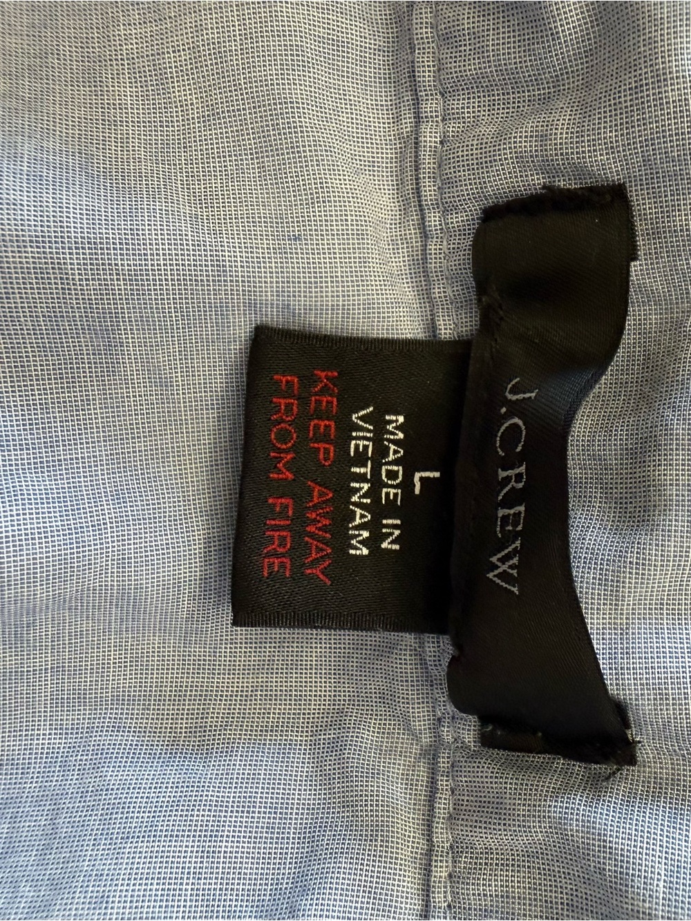Crew Pajama 2 Piece Set End-On-End 100% Cotton Blue Long Sleeve L Quiet Luxury - Picture 7 of 8